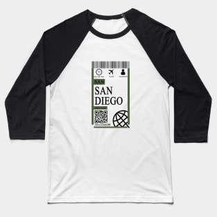 san diego flight ticket boarding pass polos Baseball T-Shirt